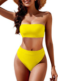 YACUN Women's Strapless High Waisted Bikini Set - Flattering Fit
