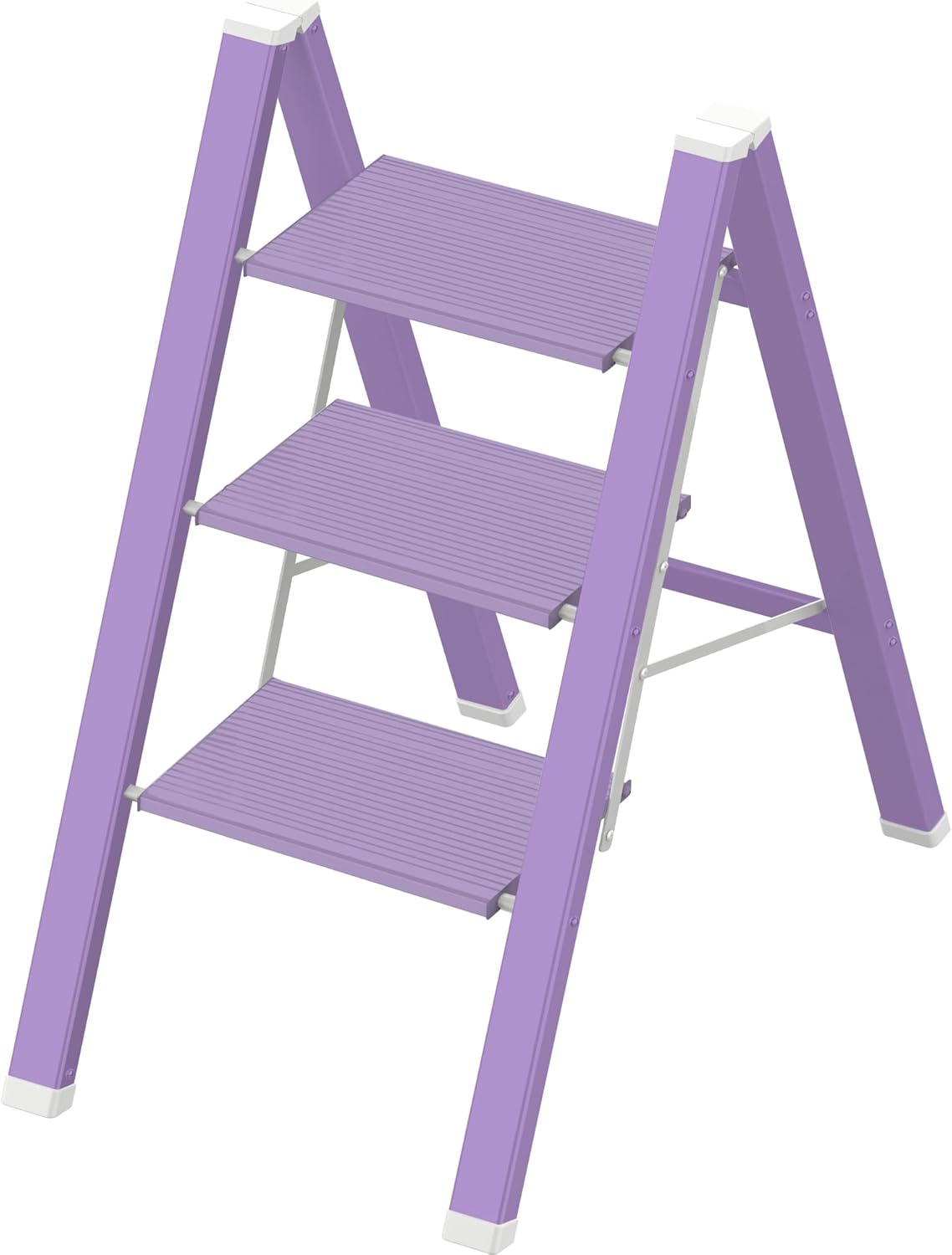 3 Step Lightweight Folding Ladder for Home Use, 330lbs Capacity