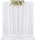 10x12FT White Wrinkle Free Backdrop Curtain Panels for Parties