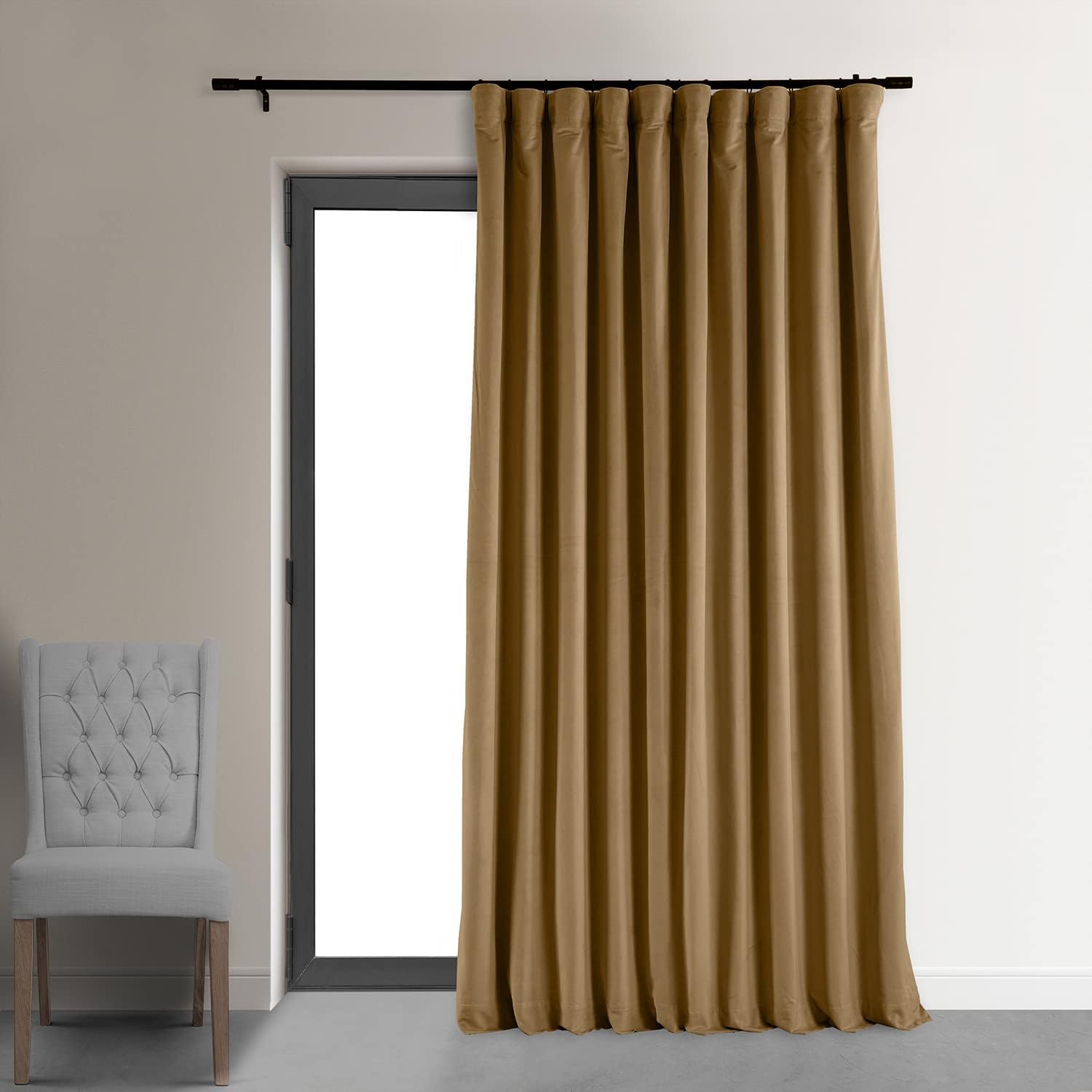 Extra Wide Blackout Velvet Curtains for Bedroom 100W x 84L