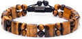 Tiger Eye Bracelet for Men - Handcrafted Woven Protection Beads