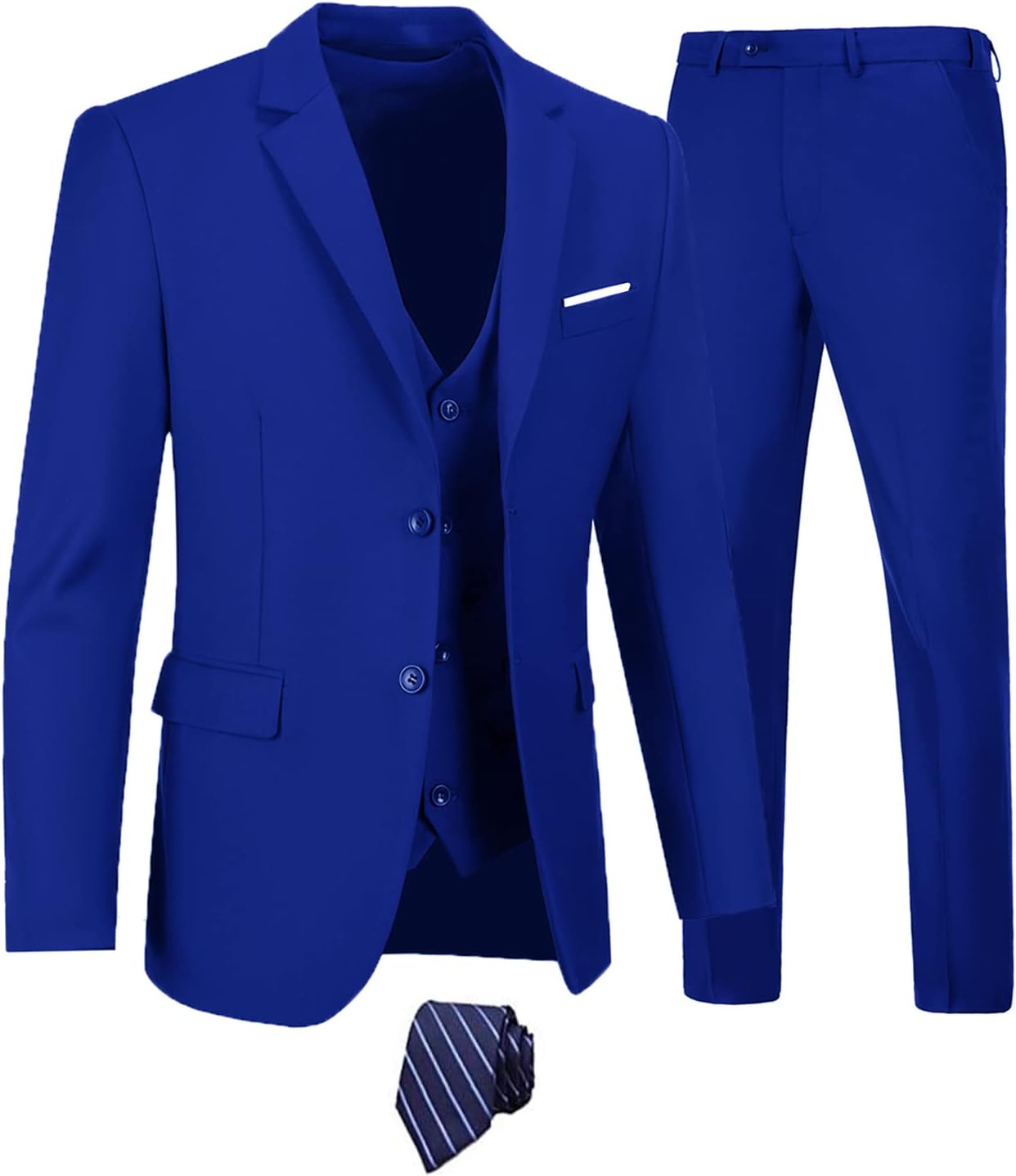 Furuyal Men's Slim Fit 3 Piece Suit Set for Weddings and Business