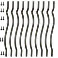 26 Pack Deck Balusters 29.5 in Metal Deck Spindles Black - Sturdy