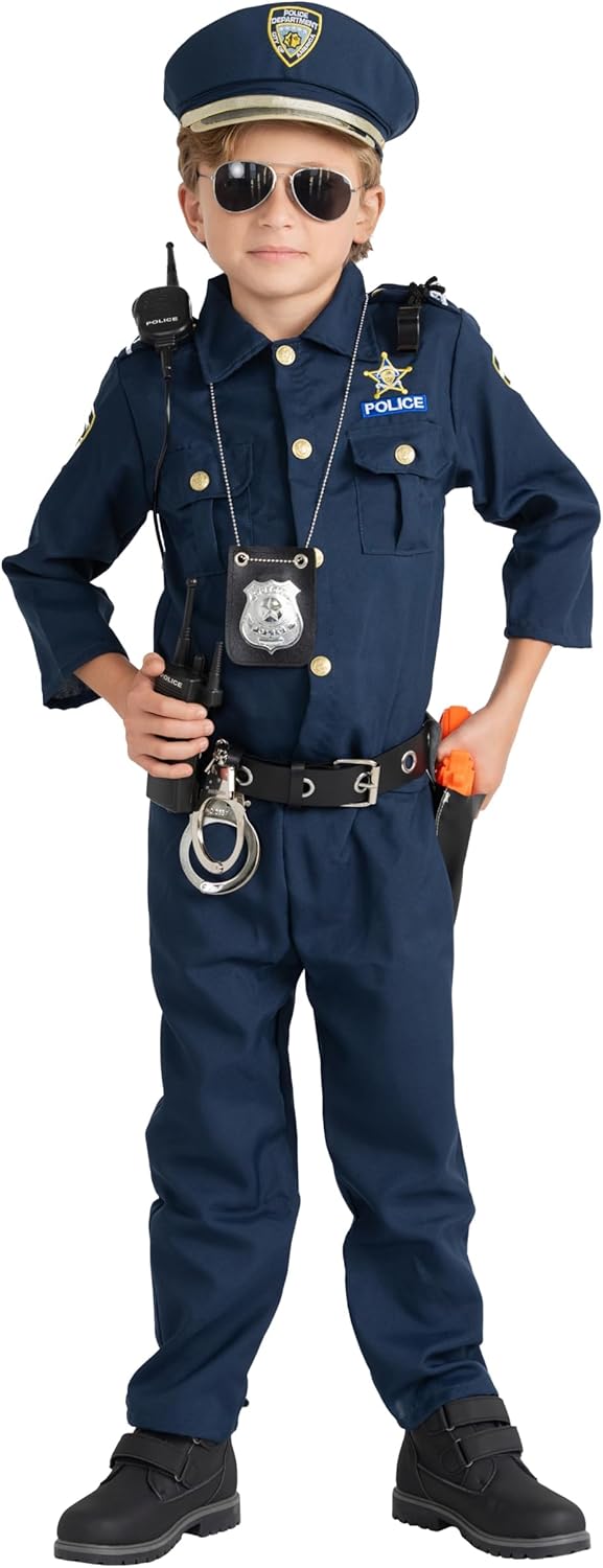 Dress Up America Police Costume for Kids - Realistic Cop Uniform