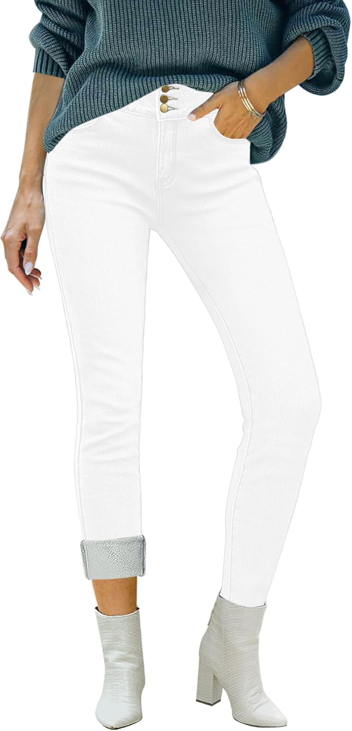Luvamia Women's Fleece Lined Jeans for Winter Comfort