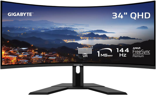 Immersive Gaming: GIGABYTE 34 Curved 144Hz Monitor