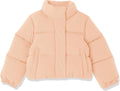 Girls Cropped Full-Zip Puffer Jacket - Warm, Water-Resistant Style