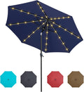 Tempera Solar Patio Umbrella 40 LED Lighted Outdoor Umbrella - Soft