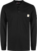 BOCOMAL FR Shirts for Men 5.5oz Cotton Henley - Lightweight CAT2