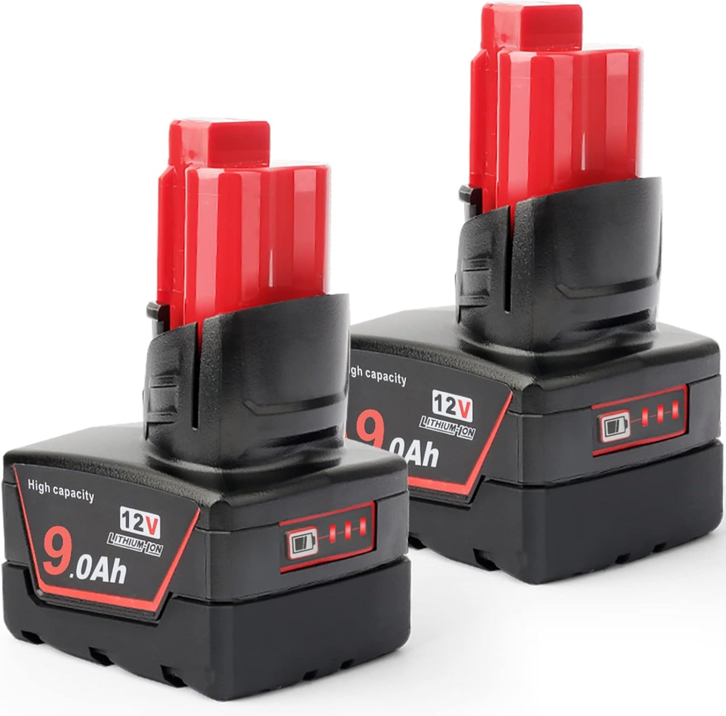 2Pces 12V 9Ah Battery Replacement for Milwaukee Tools & More