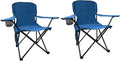 Folding Camping Chairs with Cooler Bag - Supports 225LBS - Cyan