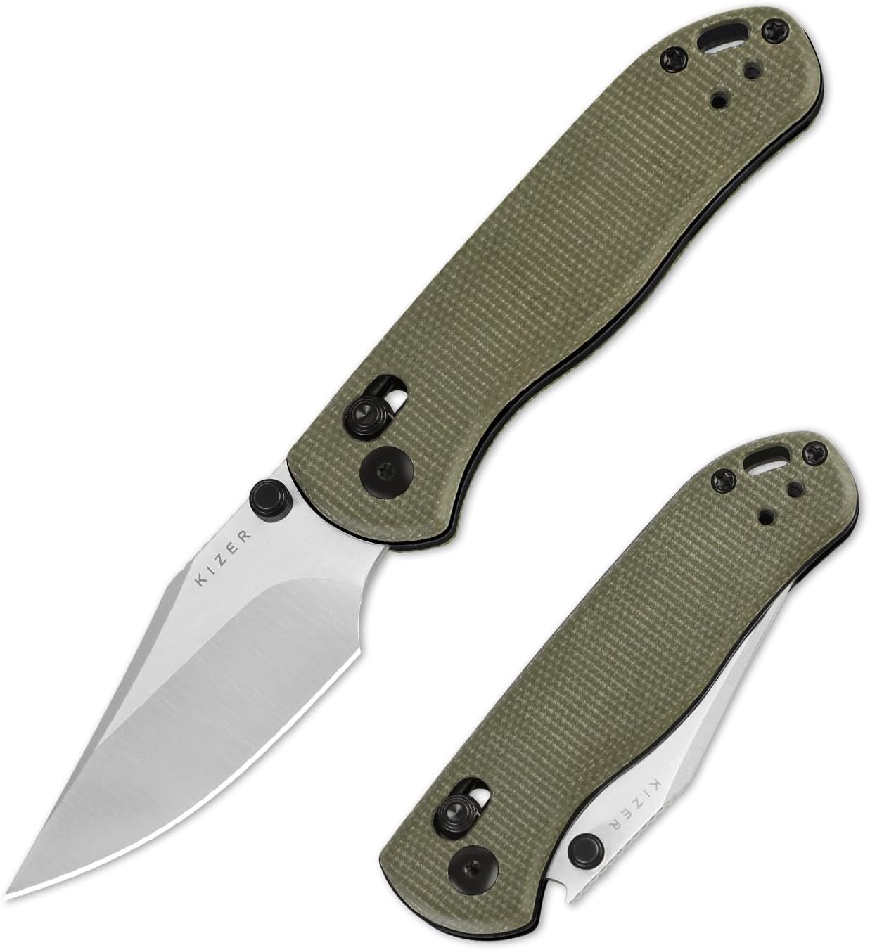 Kizer Drop Bear 2 Pocket Knife with Green Micarta Handle