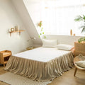 French Linen Bed Skirt with Pleated Frills 18-In Drop - Tailored