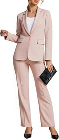 Pant Suits for Women Dressy 2 Piece Blazer and High Rise Pants