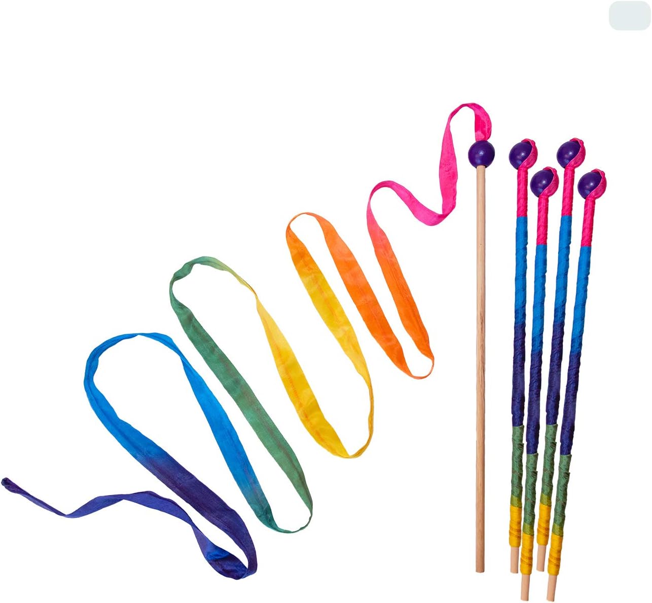 Sarah's Silks Rainbow Streamer - 8ft Long Ribbon Wand for Kids