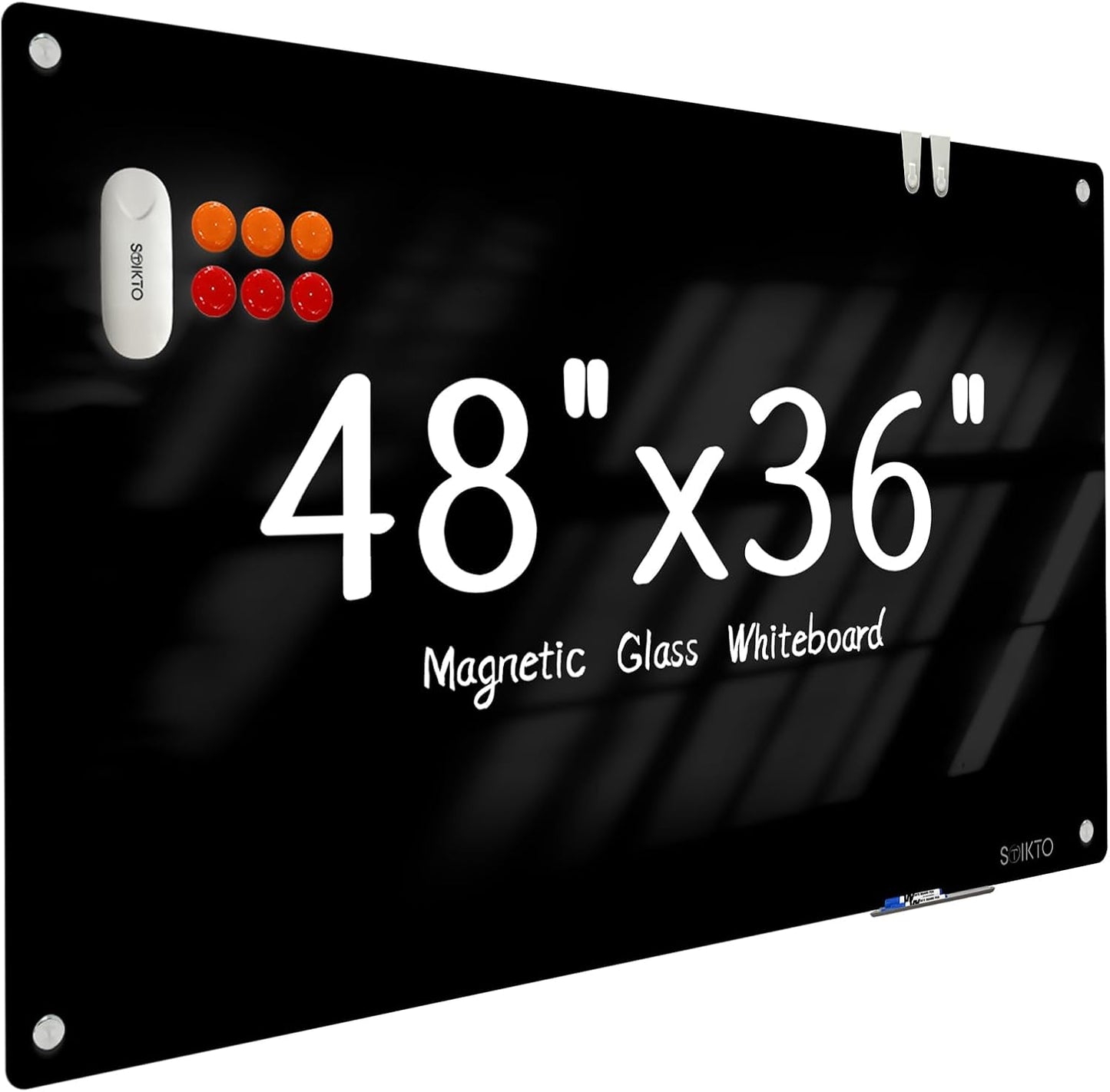 Glass WhiteBoard 48in x 36in Magnetic Writing Board for Home