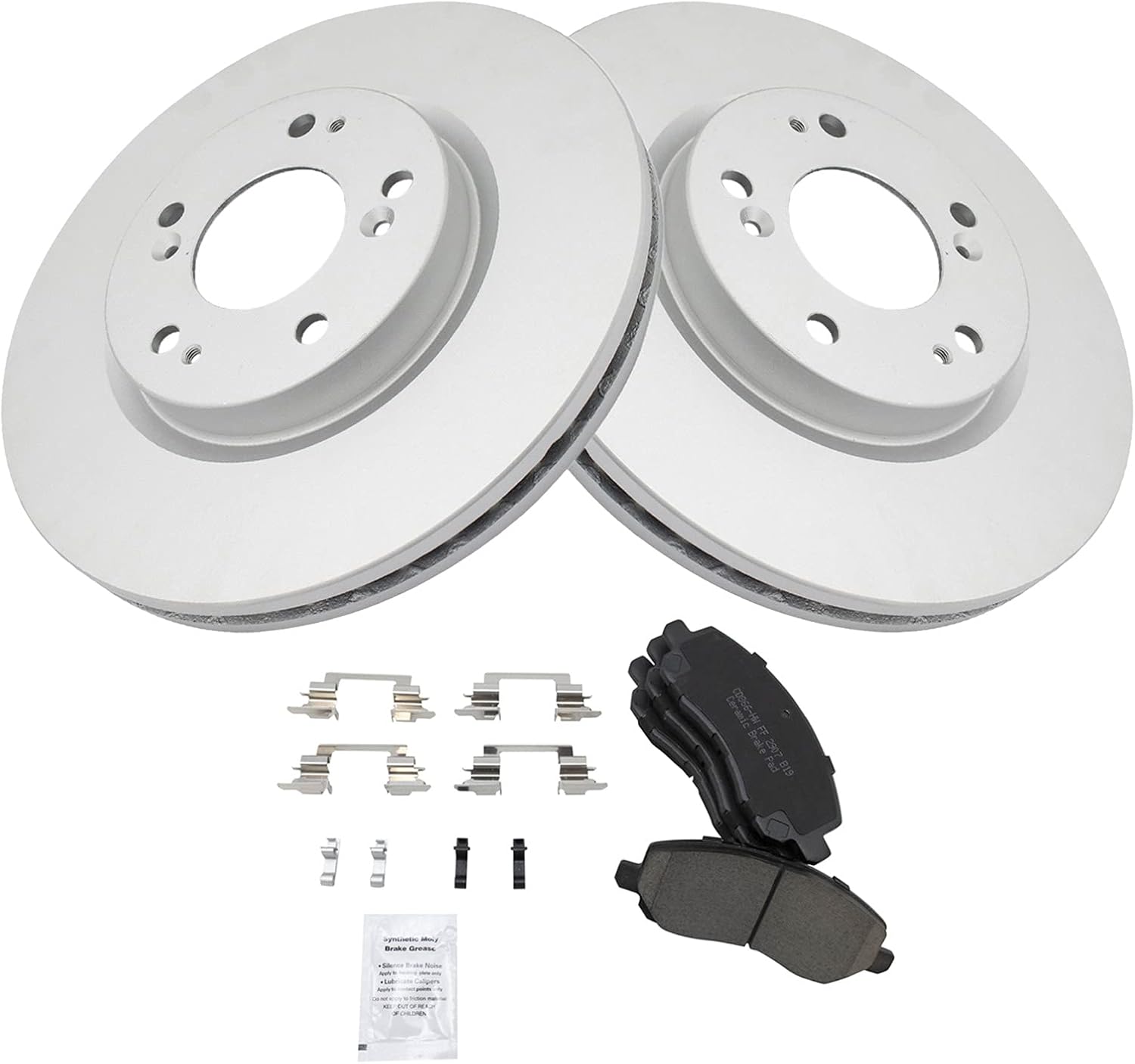 TRQ Front Ceramic Brake Pads & G-Coated Rotors Kit for Jeep