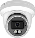 8MP PoE IP Turret Dome Camera with Microphone - Outdoor 98ft Night