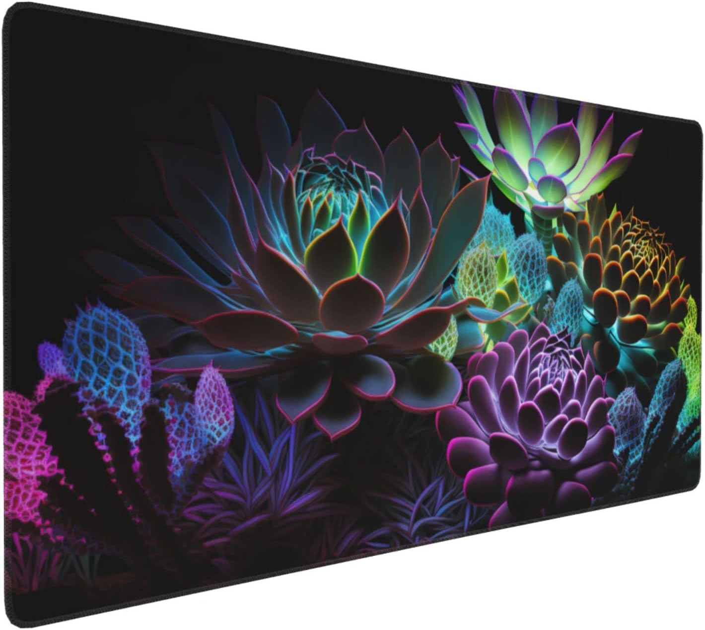 XXL Gaming Mouse Pad - Anti-Slip Base, Stylish Succulent Design