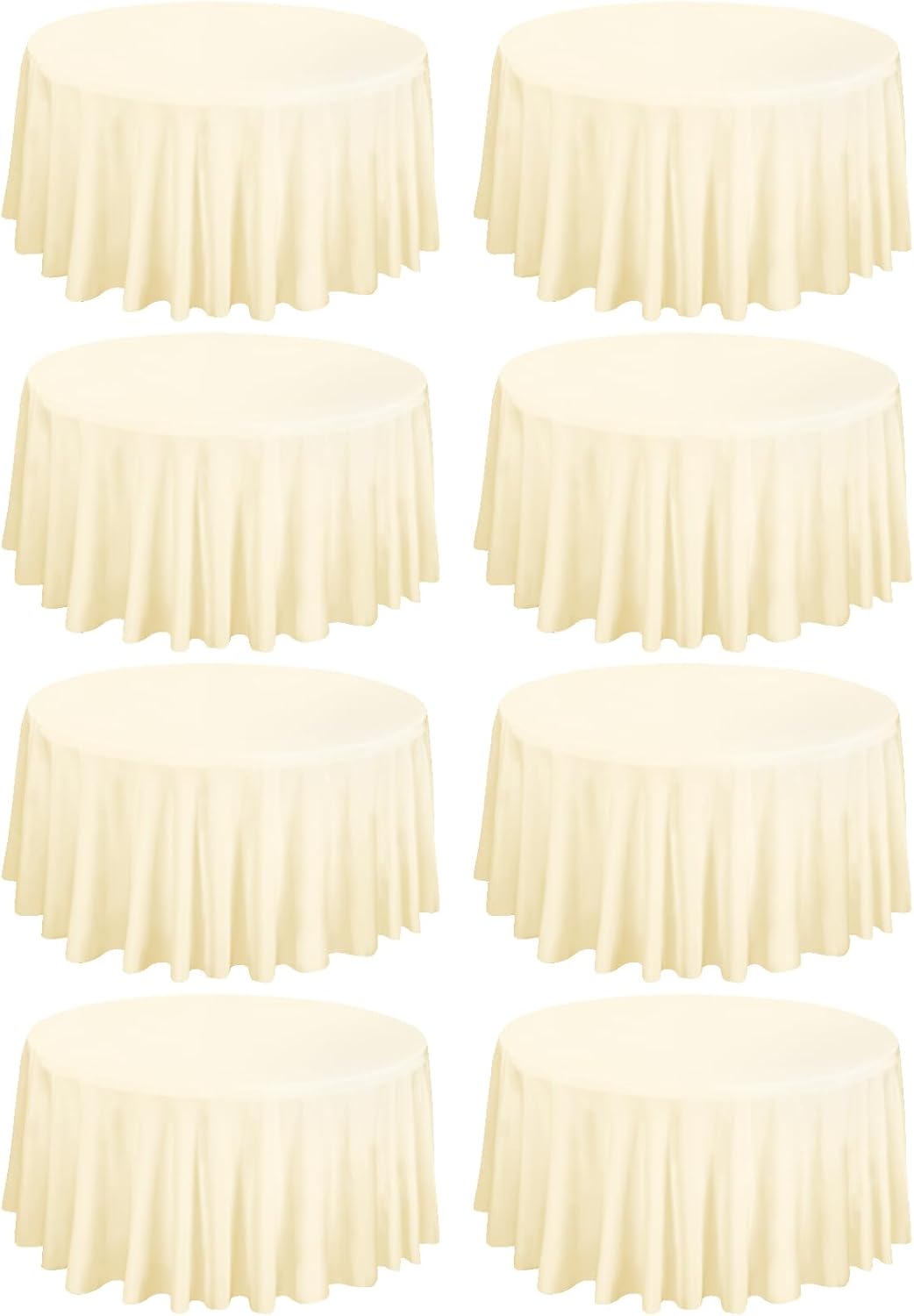 Fani 8 Pack 120 Inch Round Beige Tablecloth for Events & Parties