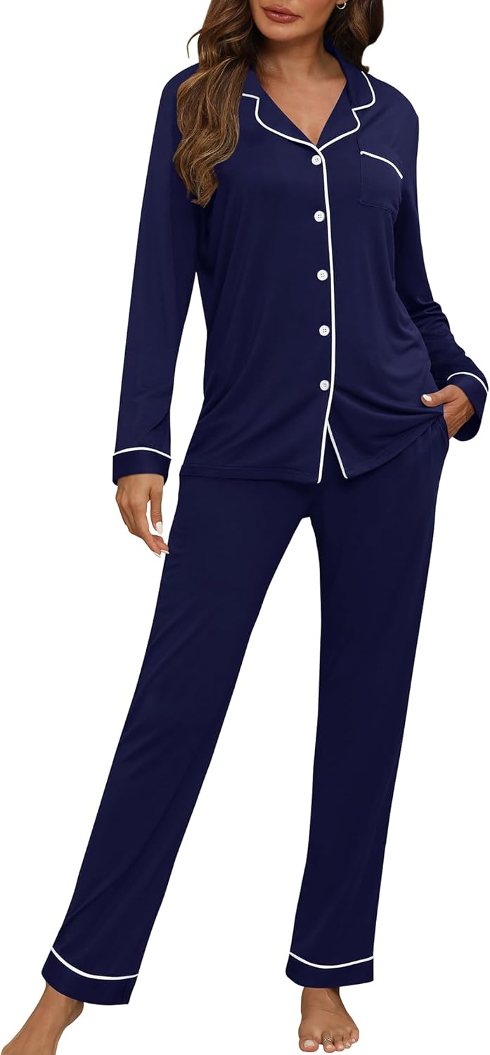 HNG Women Pajama Set Long Sleeve Sleepwear for Ultimate Comfort
