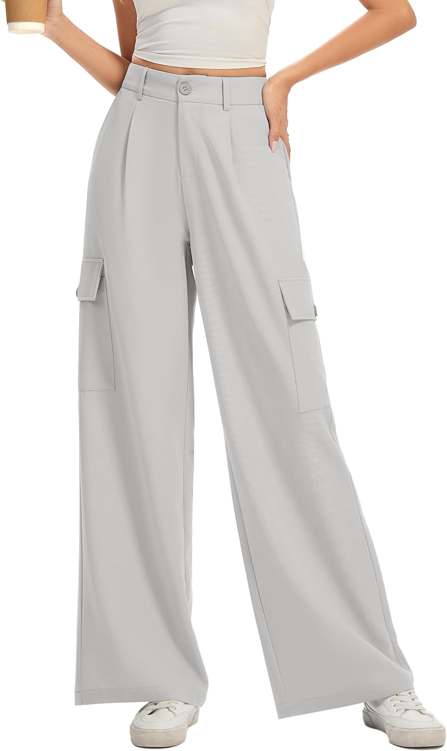 Wide Leg Pants for Women - High Elastic Waist Business Trousers