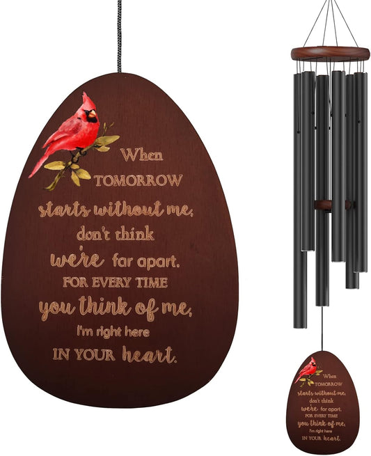 Memorial Wind Chimes for Outside - Cardinal Sympathy Gift