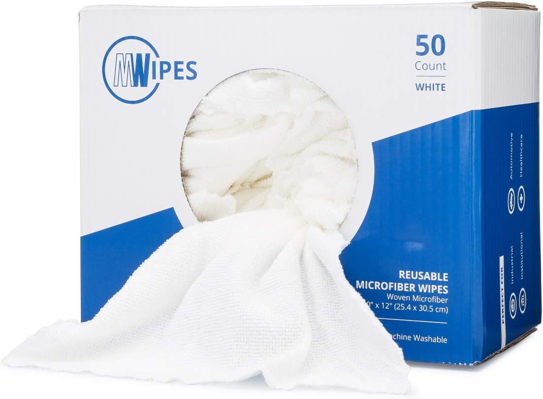 50-Pack Reusable Cleaning Wipes - Microfiber Wholesale