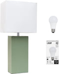Modern Leather Wrapped Table Lamp LT1025-SGE-LB - Sage Green Accent