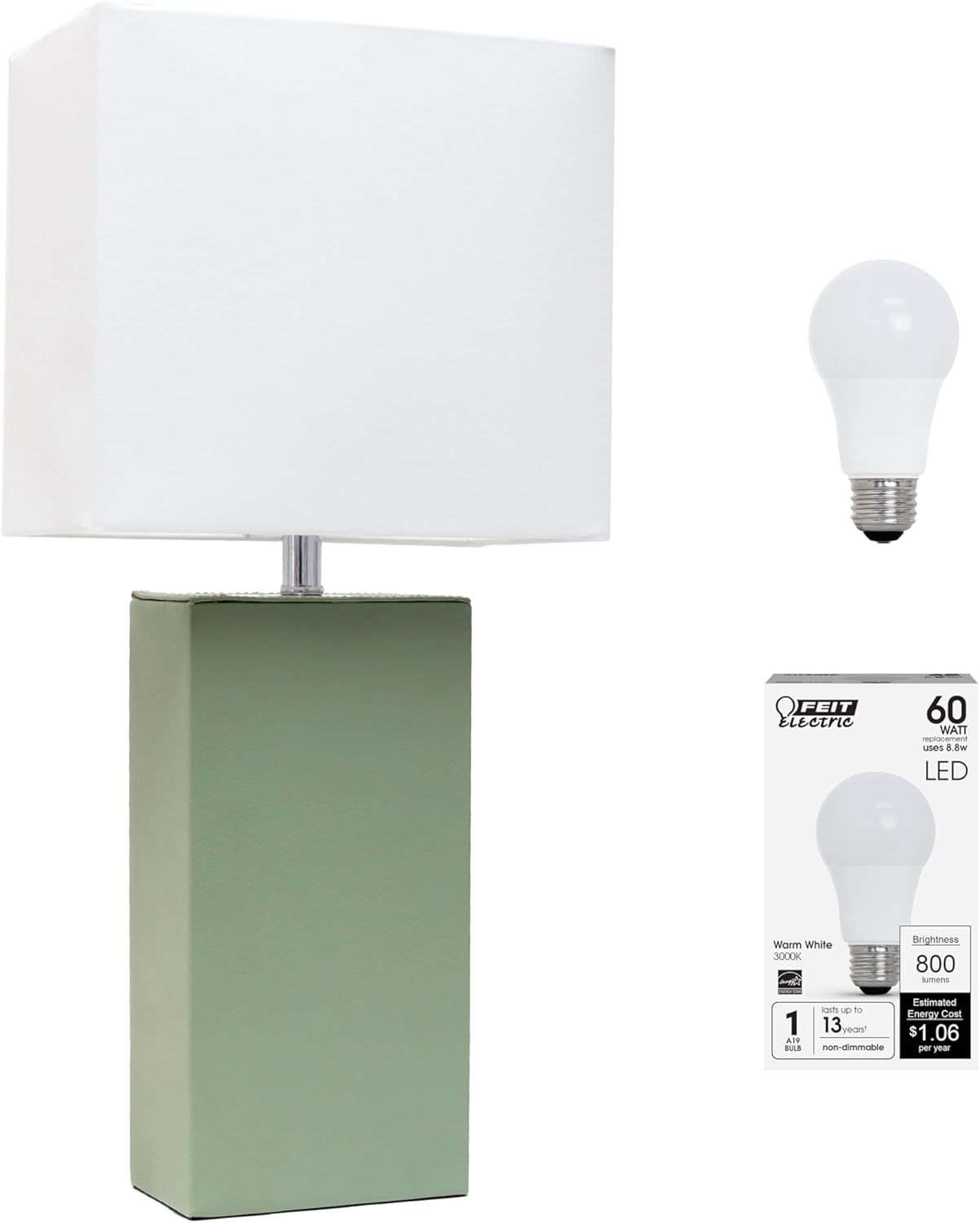 Elegant Designs Modern Leather Wrapped Table Lamp for Home
