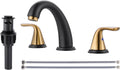 Bathroom Sink Faucet 3 Holes Black Gold - Widespread Matte Black