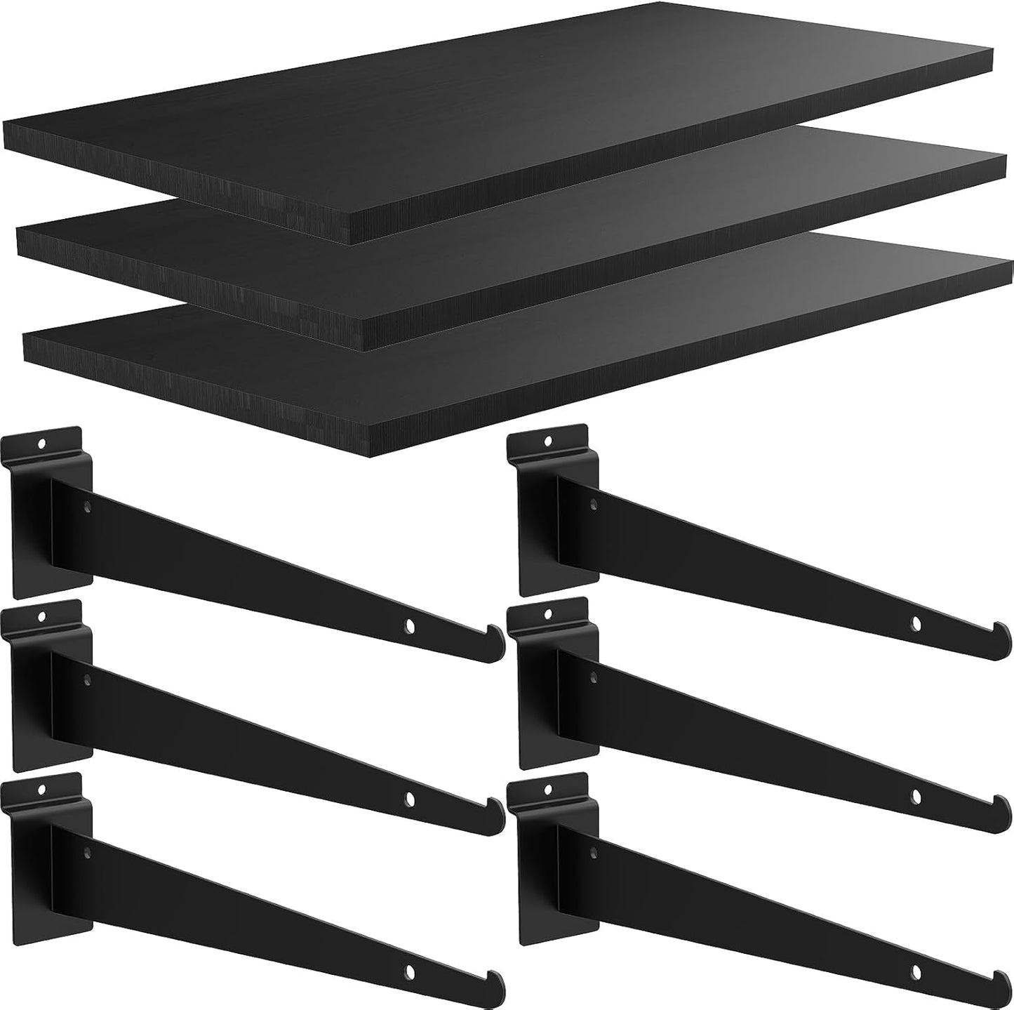 3 Pack Wooden Slatwall Shelf for Home Garage Organization