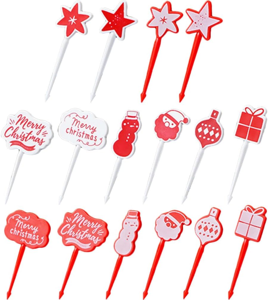 Christmas Cocktail Picks Set - Festive Food Decor