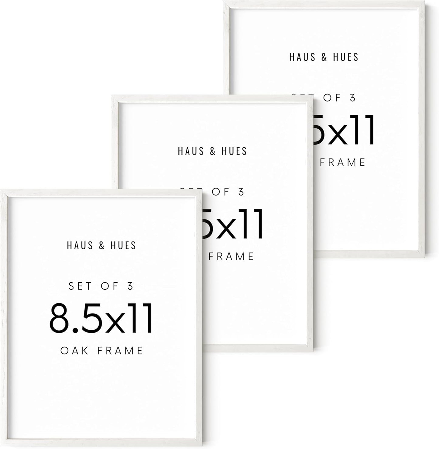 Set of 3 Wood Picture Frames 8.5 X 11 for Stylish Displays