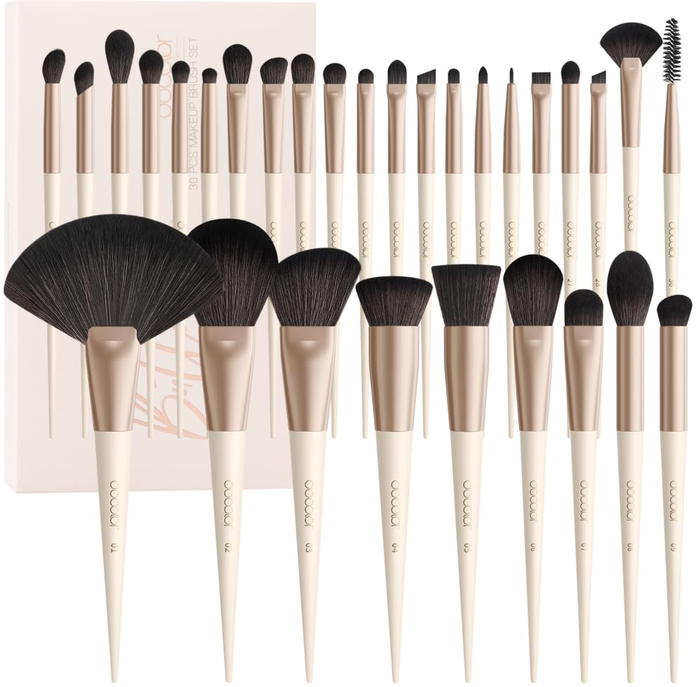 Docolor Makeup Brushes Set - 30Pcs Premium Synthetic Kit