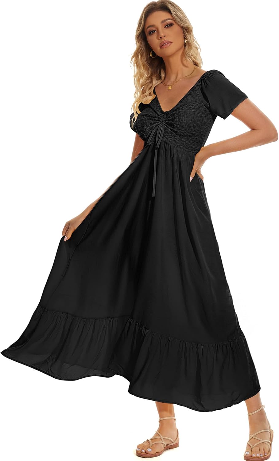 Women's Summer Floral Maxi Dress for Beach and Parties
