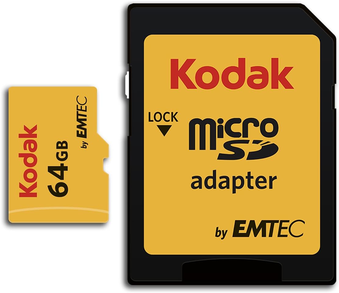 KODAK 64GB MicroSDXC Card: 10x Faster Write Speed!