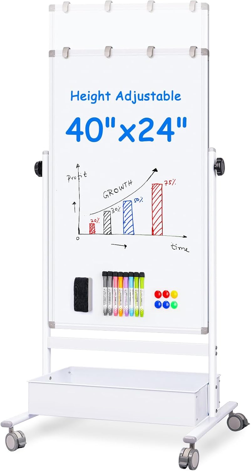 maxtek Mobile White Board Easel for Classroom & Home Use