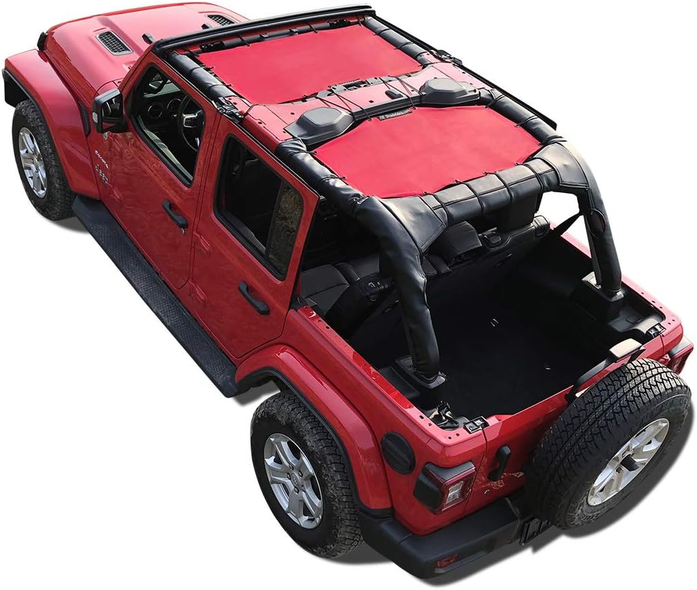 Shadeidea Sun Shade Top for Jeep Wrangler JL 2018-2023 - Cherry Red