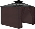 Gazebo Privacy Curtains 10ft x 10ft with Zipper for Outdoor Use