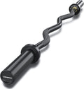 47in Olympic EZ Curl Bar for Weight Lifting and Home Gym Use