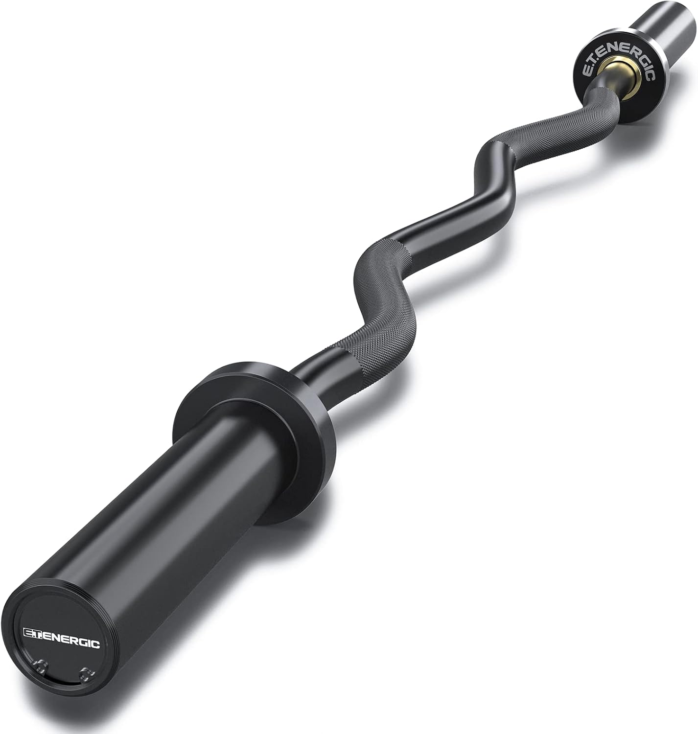 47in Olympic EZ Curl Bar for Weight Lifting and Home Gym Use