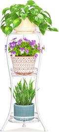 White 3 Tier Tall Plant Stand - Vertical Metal Planter Rack