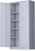 Metal Storage Cabinet with Locking Doors 72in Dark Grey - Heavy Duty