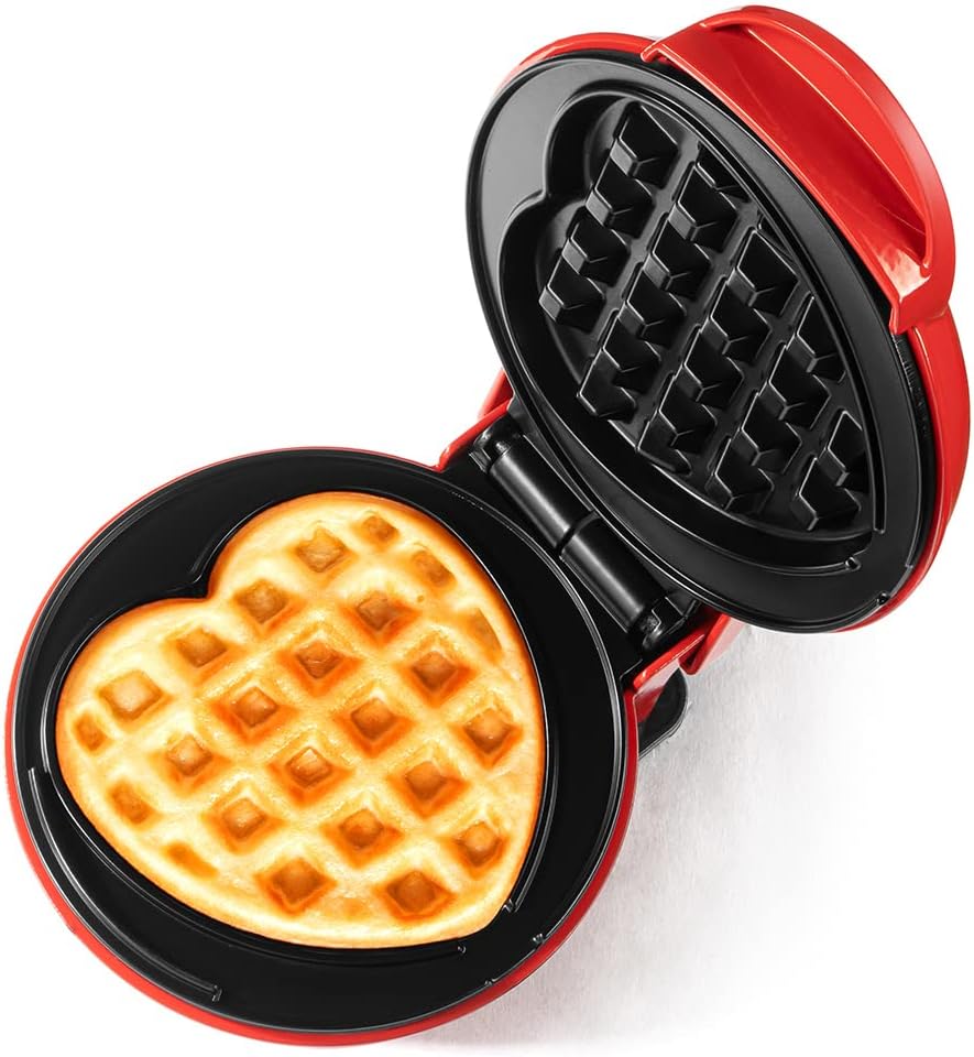 Mini Heart Waffle Maker - Quick & Easy 4-inch Treats!