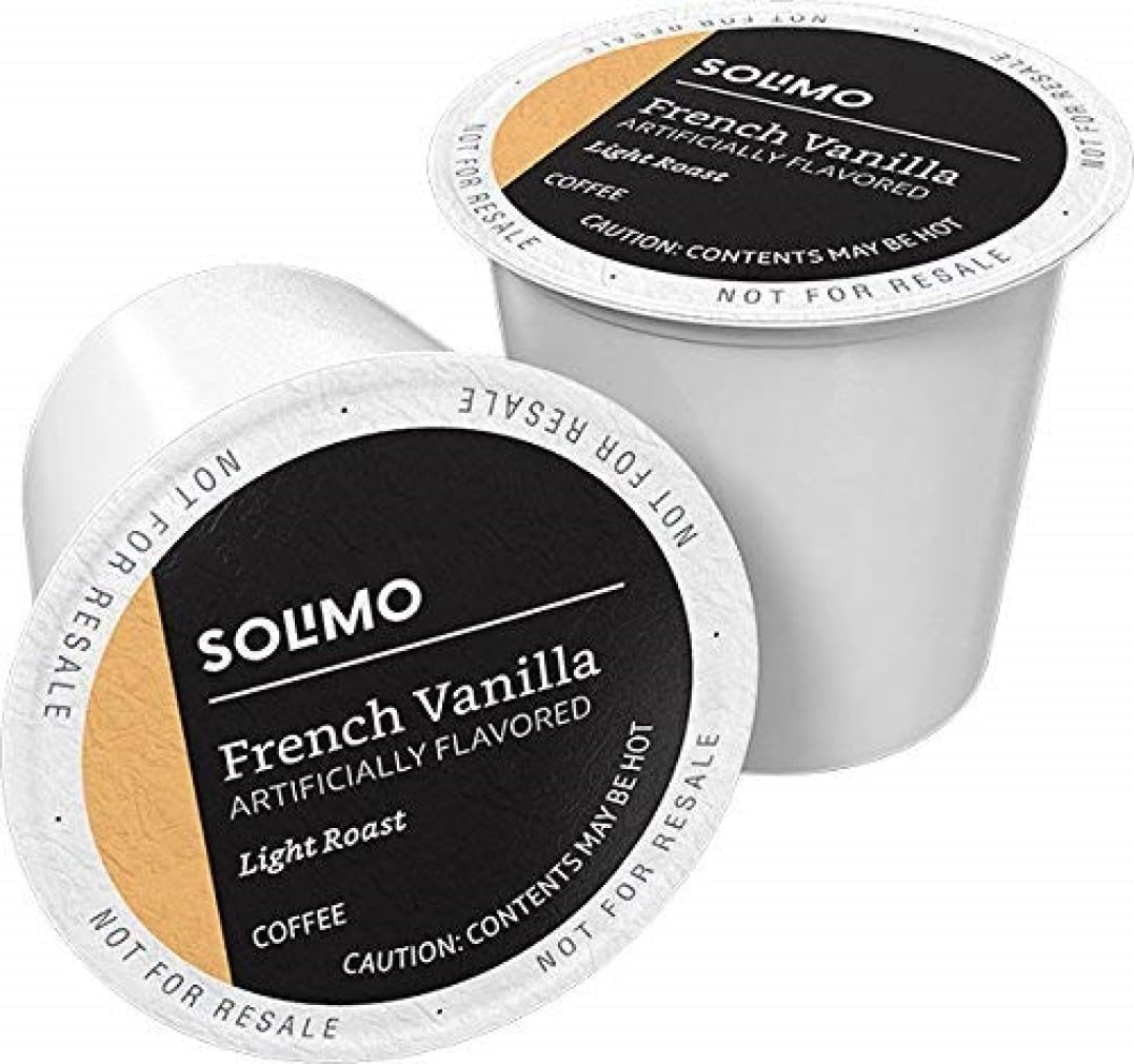 Solimo Light Roast Coffee Pods - French Vanilla Flavor Delight