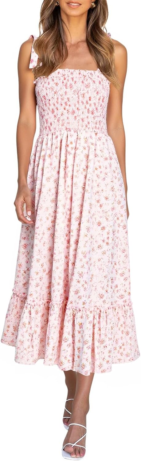 Imily Bela Womens Summer Floral Dress for Beach and Parties