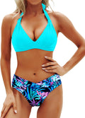 Yonique Women Two Piece Push Up Bikini Set Halter Swimsuit - Vintage V