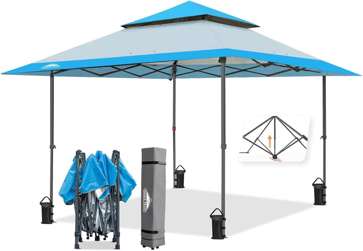 EAGLE PEAK 13x13 Pop Up Canopy Tent for Easy Outdoor Setup