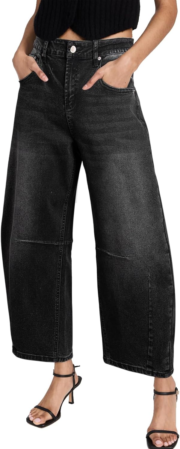 Trendy Barrel Jeans for Women - Vintage Mid Rise Y2K Style